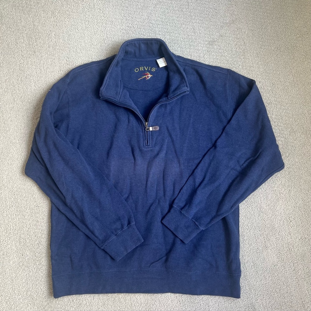 Orvis Men's Signature 1/4 Zip Pullover Sweater Sweatshirt Size L
